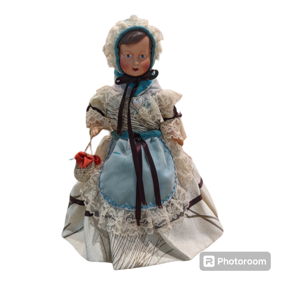 Rare Antique 1920-30s France Petitcollin Celluloid Bottle Doll W Eagle Head Mark